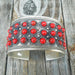 Tibetan Silver Cuff Bracelet with lots of Small Glass Coral Beads Top