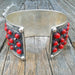 Tibetan Silver Cuff Bracelet with lots of Small Glass Coral Beads Back