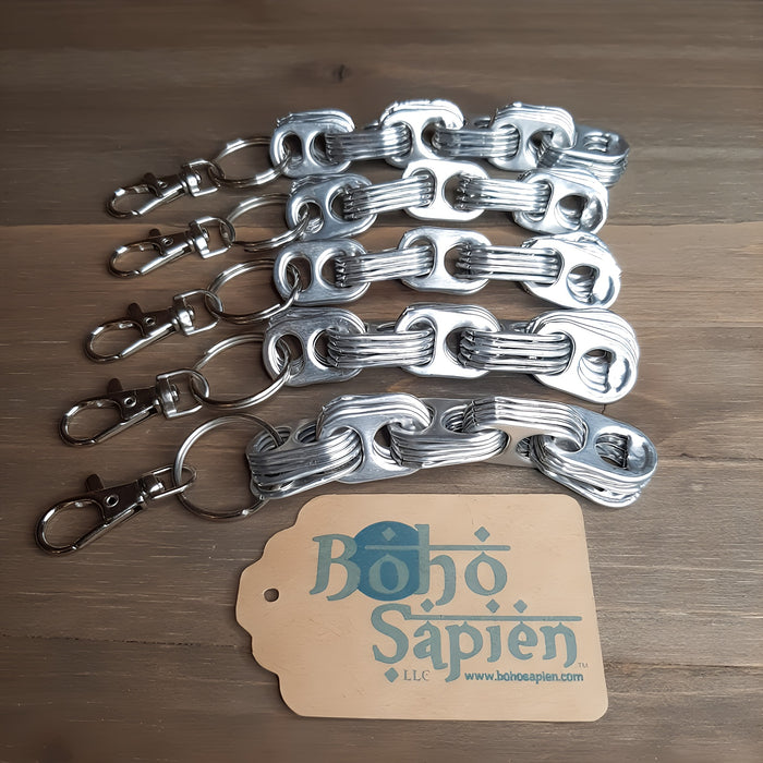 Recycled Pop Tabs Keychain with Clip Group of 5