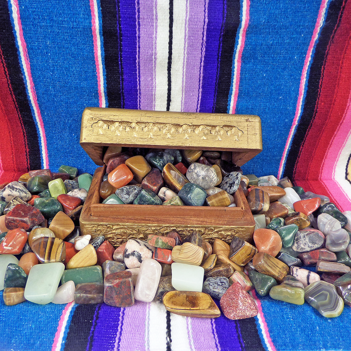 Bag-a-stones Gemstones in a Wooden Box