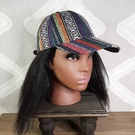 Peruvian Stripe Ballcap Purple Side