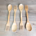 Bamboo Fork and Spoon Set of 4 Front