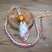 Boho Sapien Colorful Hand-knotted Gemstone Pouch Necklace with Blue Quartz Stone Closed