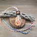 Boho Sapien Colorful Hand-knotted Gemstone Pouch Necklace with Carnelian Stone Closed Display