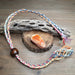 Boho Sapien Colorful Hand-knotted Gemstone Pouch Necklace with Carnelian Stone Open