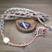 Boho Sapien Colorful Hand-knotted Gemstone Pouch Necklace with Sodalite Stone Open