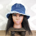 Dark Blue Distressed Denim Hat Front