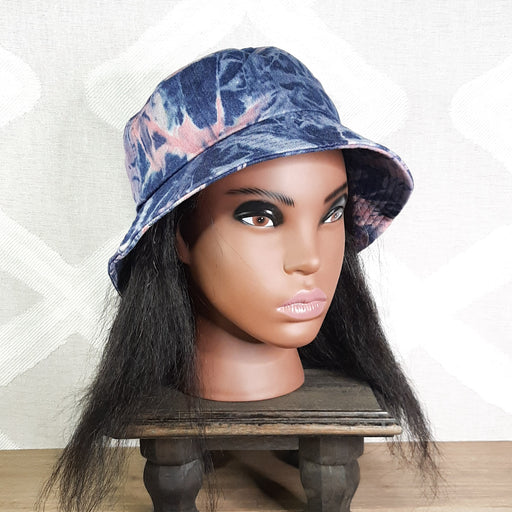 Tie Dyed Denim Bucket Hat Side