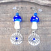 Blue Evil Eye Mushroom Earrings Hypoallergenic Stainless Steel Zoom