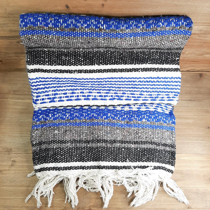 Mexican Falsa Blanket Bright Blue