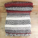 Mexican Falsa Blanket Burgundy and White