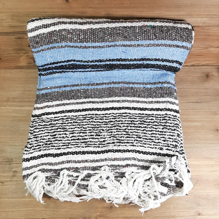 Mexican Falsa Blanket Light Blue