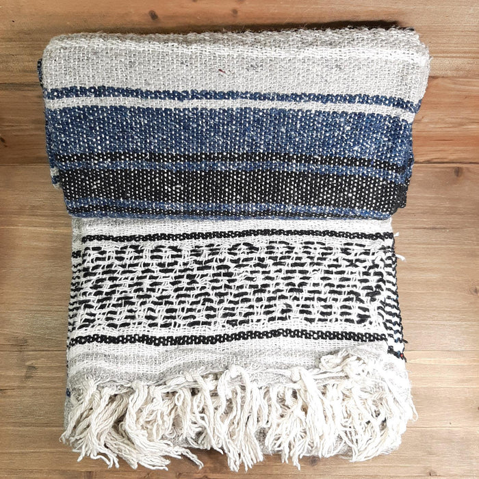 Mexican Falsa Blanket Steel Blue