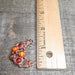 Mini Moons Ago Carnelian Crescent Moon Necklace with Orange Prayer Beads Vertical Ruler