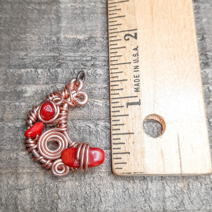 Mini Moons Ago Red Agate Necklace Height