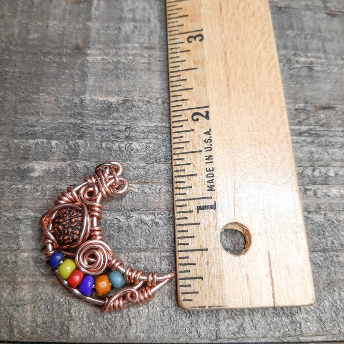 Mini Moons Ago Crazy Crescent Moon Rudraksha and Guatemalan Clay Beads