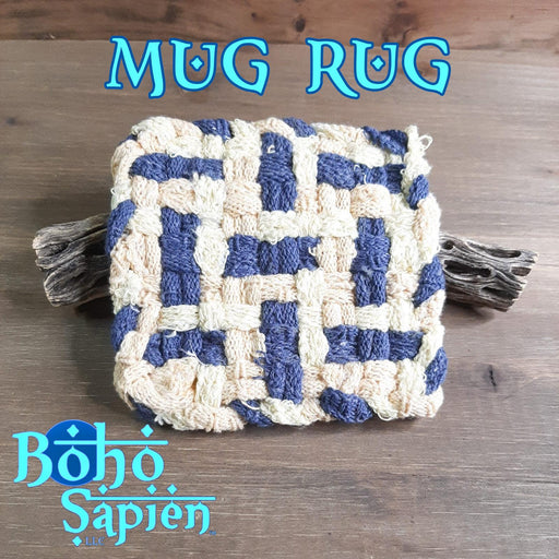 Blue Yellow and White Mug Rug