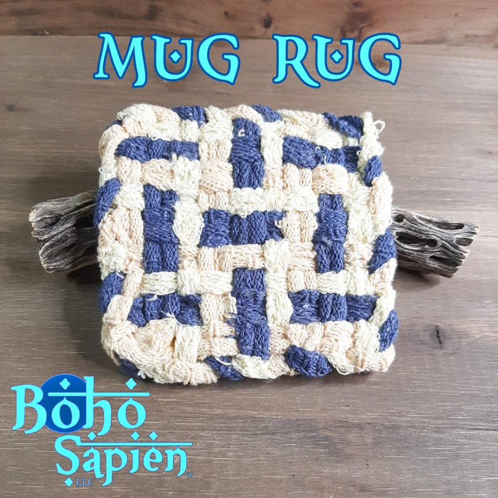 Blue Yellow and White Mug Rug