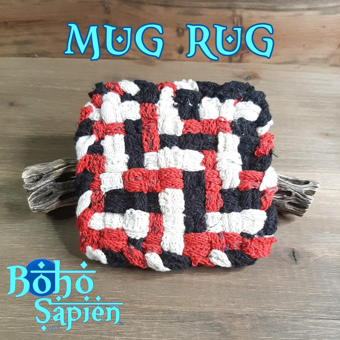 Mug Rug Black White and Red