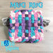 Mug Rug Turquoise Blue Purple Black and Pink