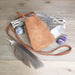 Brown Mocassin Leather Gemstone Pouch Back