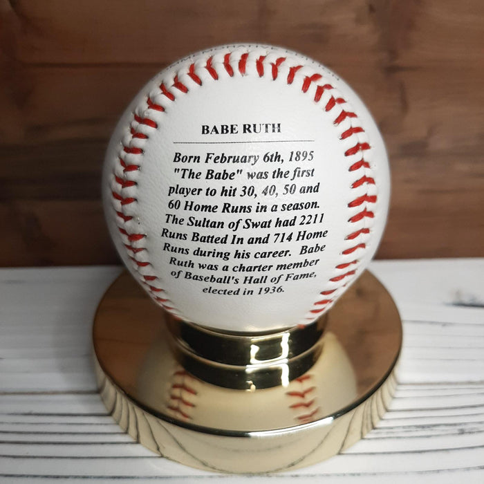 Babe Ruth 50th Anniversary Facsimile Signature Photo Ball Back