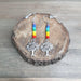 Silver Rainbow Tree of Life Earrings Hand-made