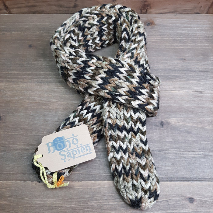 Brown Camo Scarf Looped