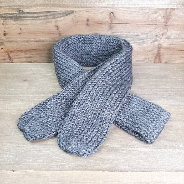 Hand-knitted Charcoal Eco Scarf Made from Plastic Bottles Wash and Wear