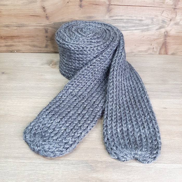 Hand-knitted Charcoal Eco Scarf Made from Plastic Bottles Wash and Wear