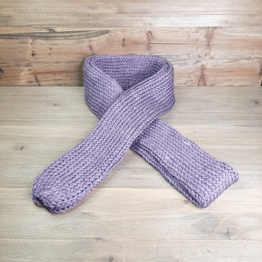 Eco Friendly Purple Hand-knitted Scarf Looped