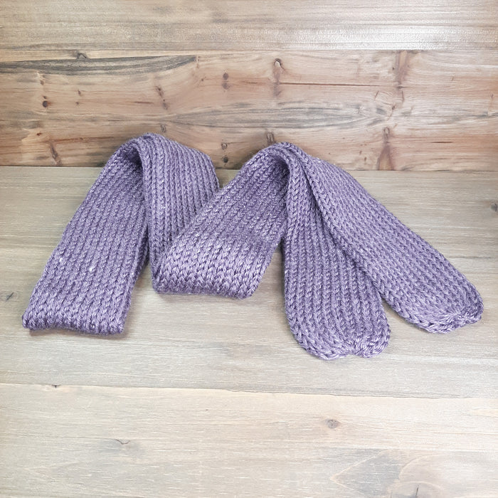 Eco Friendly Purple Hand-knitted Scarf Zig Zag