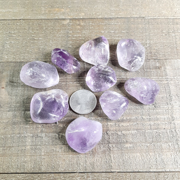 Tumbled Amethyst Crystal B Grade 9 Stones