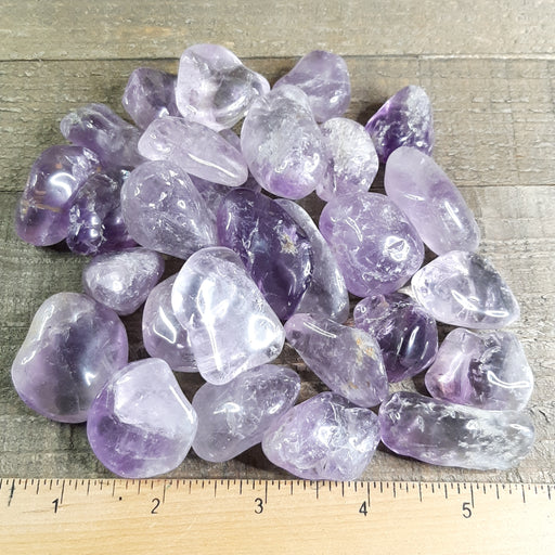 Tumbled Amethyst Crystal Pile B Grade Ruler