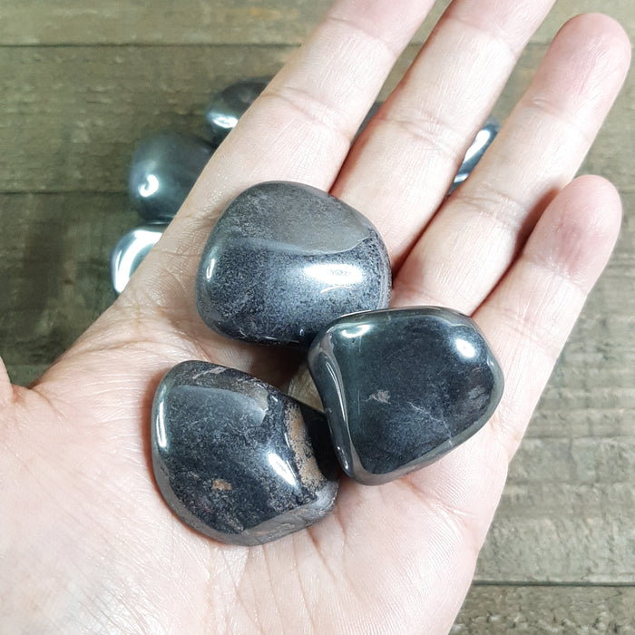 Tumbled Hematite 3 Stones in Hand A Grade