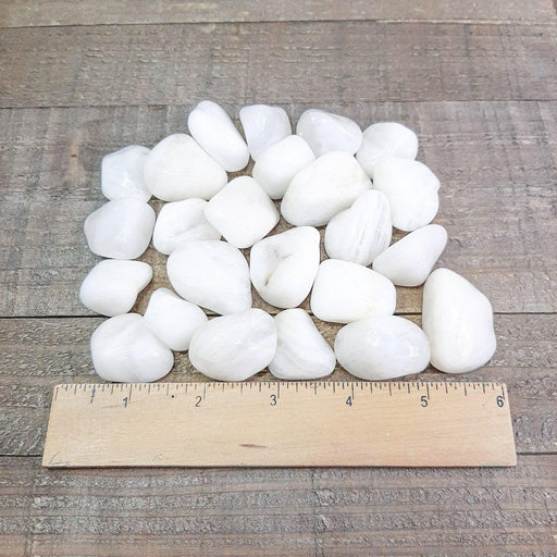 Milky Quartz Crystal Tumbled Gemstones Medium A Grade Ruler