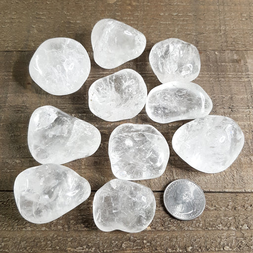 Quartz Crystal Tumbled Stones Large EX Grade Brazil Group