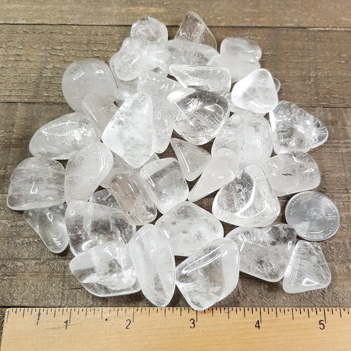 Quartz Crystal Gemstones from Madagascar Group with Ruler