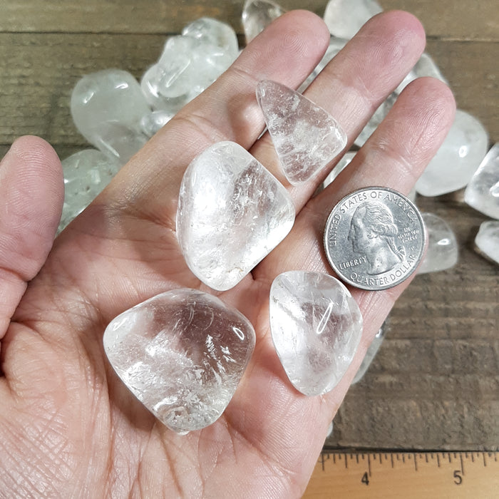 Quartz Crystal Gemstones from Madagascar 4 Stones in Hand