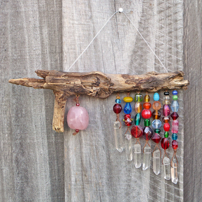 Boho Sapien Gypsy Rose Quartz Natural Suncatcher