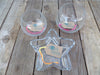 2 glass fishbowls and 1 Star shaped glass bowl