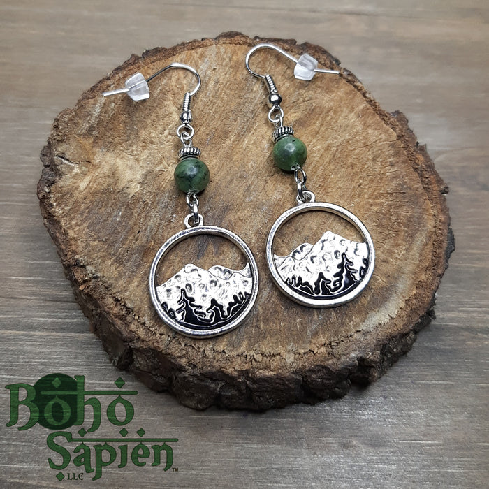 Green Jade Wanderer Earrings Hand-made by Boho Sapien